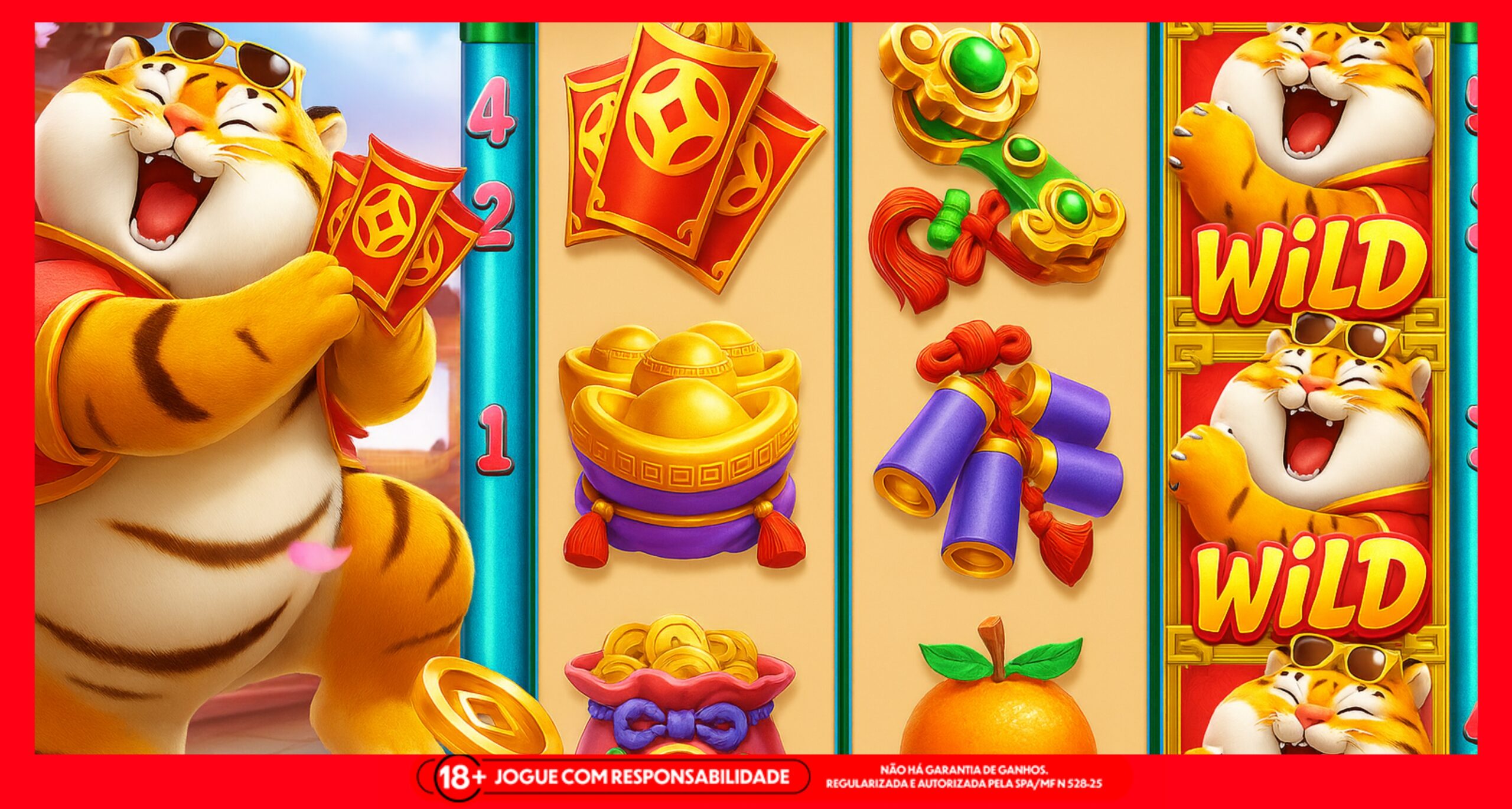 Imagem ilustrativa do Jogo do Tigrinho, o Fortune Tiger, gerada com IA