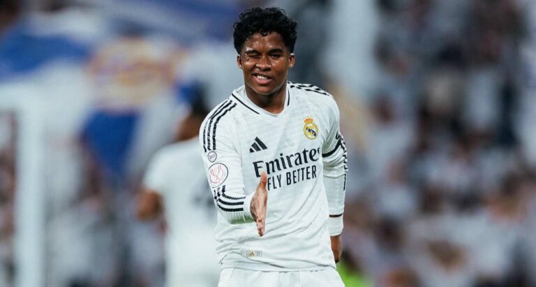 Imagem do atacante Endrick em campo pelo Real Madrid. Foto: Instagram/Endrick