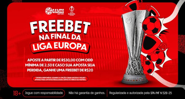 Imagem ilustrativa da ação de "freebet" da MC Games na final da Liga Europa