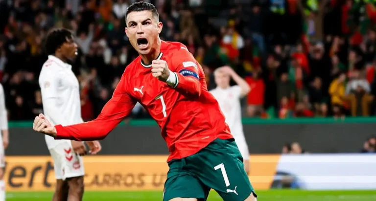 Cristiano Ronaldo em comemoração de gol pela seleção de Portugal. Foto: Instagram/CR7