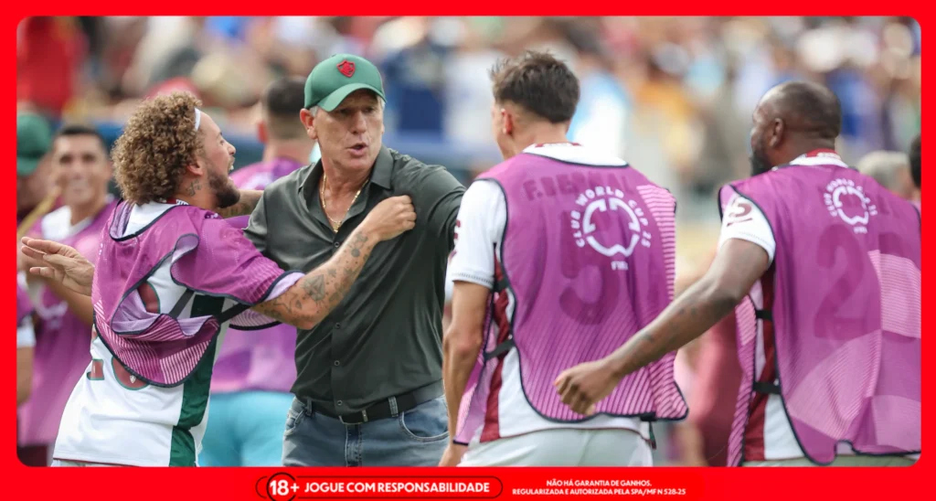 Imagem ilustrativa do técnico Renato Gaúcho com os jogadores do Fluminense para a matéria sobre as Super Odds do dia. Foto: Marcelo Gonçalves/Fluminense