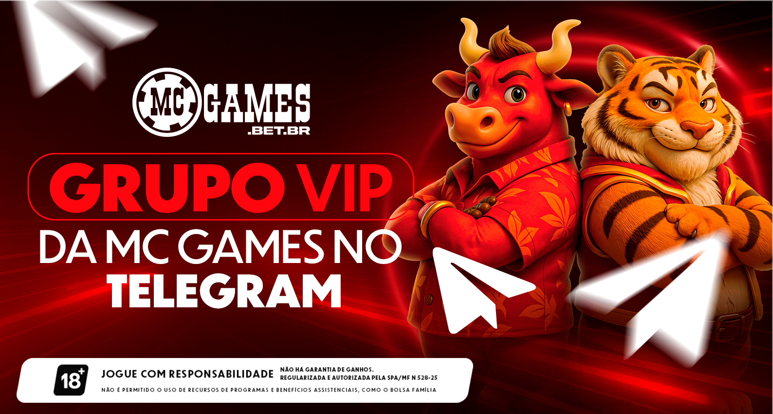 Imagem ilustrativa do grupo do telegram da MC Games