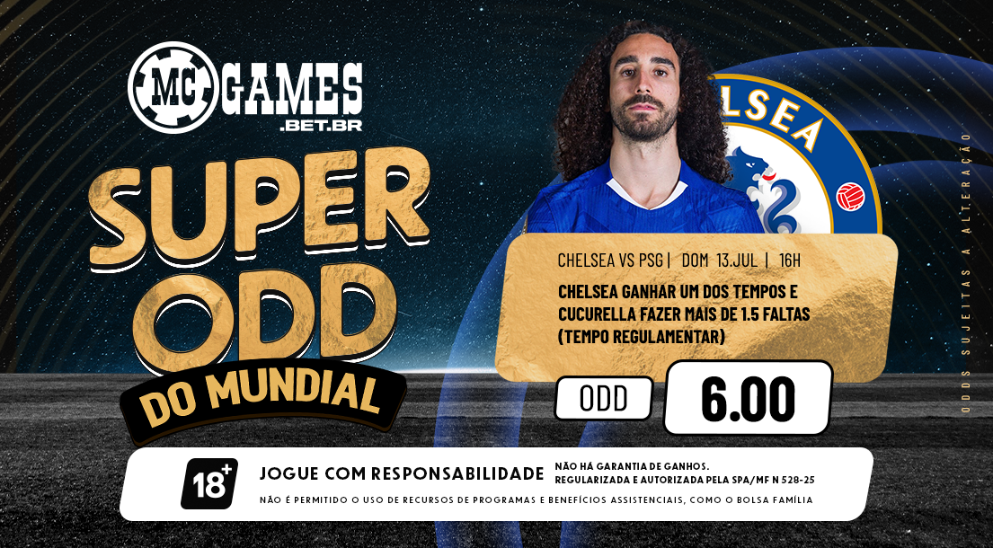 Imagem ilustrativa sobre as Super Odds da MC Games para a final entre Chelsea x PSG