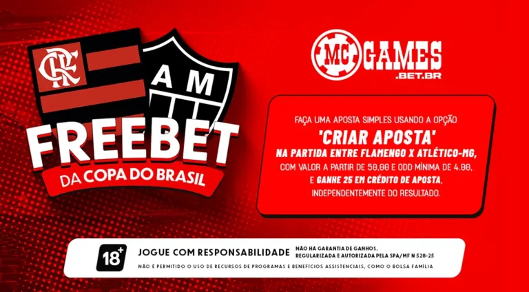 Imagem ilustrativa sobre a promoção da MC Games para Flamengo x Atlético-MG