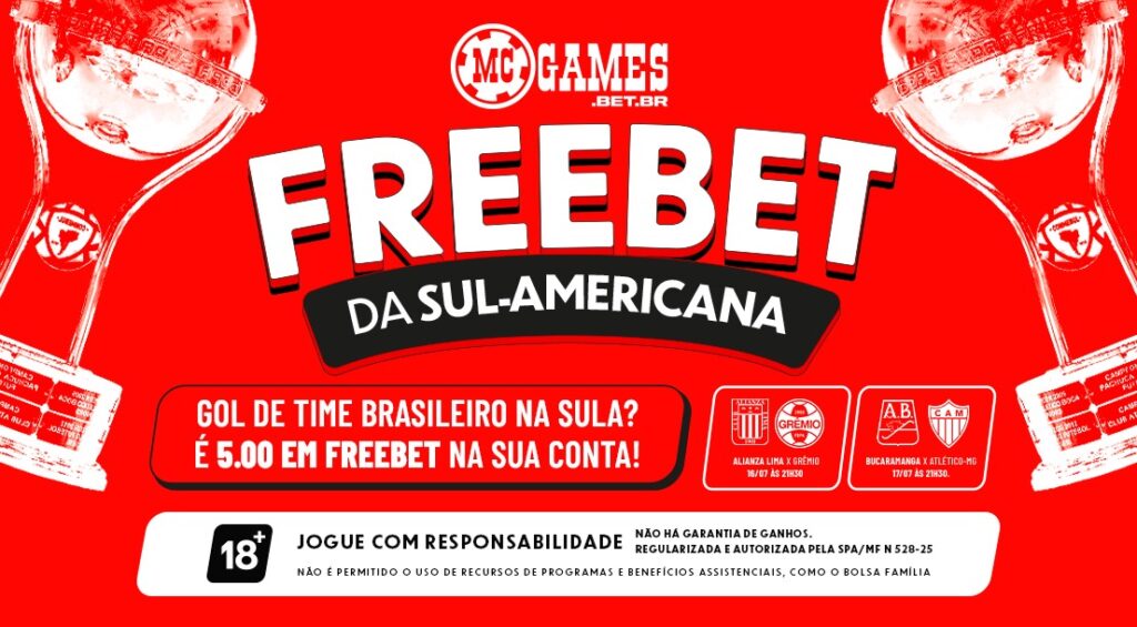 Imagem ilustrativa sobre a ação da MC Games para os jogos da Sul-Americana