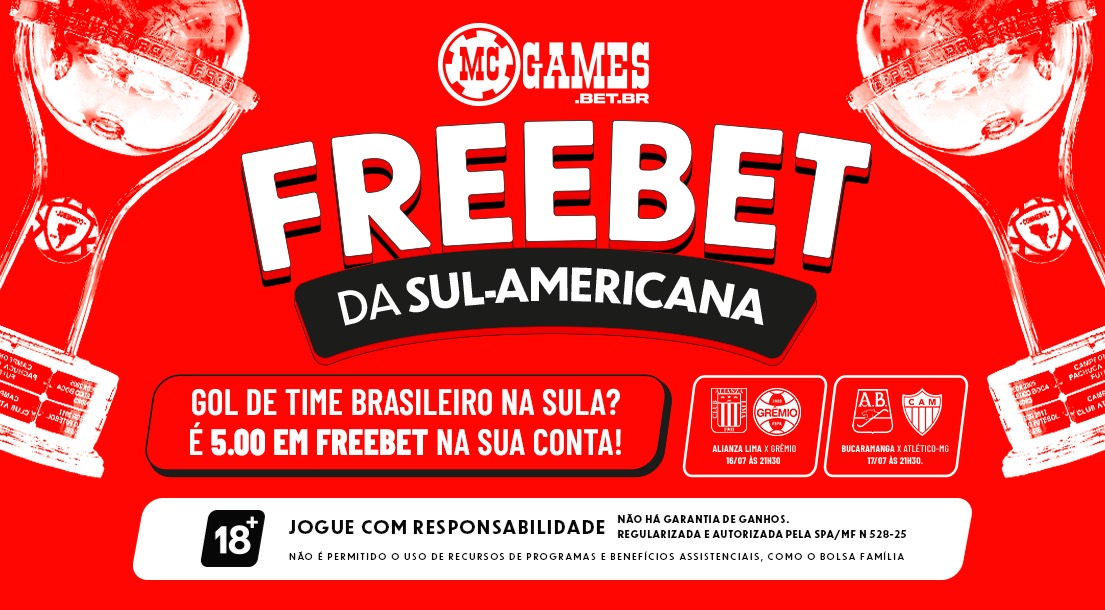 Imagem ilustrativa sobre a ação da MC Games para os jogos da Sul-Americana