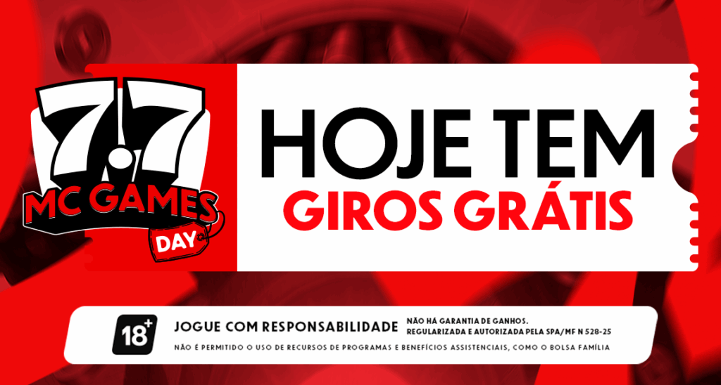 Imagem ilustrativa dos Giros Grátis 7.7 MC Games