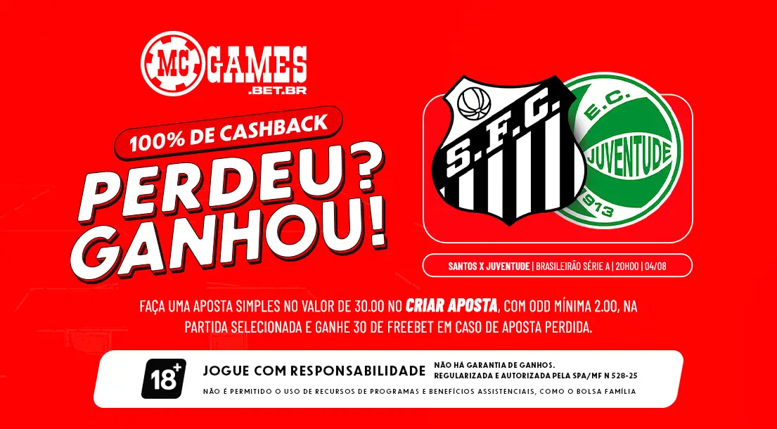Imagem ilustrativa sobre a próxima rodada da promoção "Perdeu? Ganhou!" da MC Games