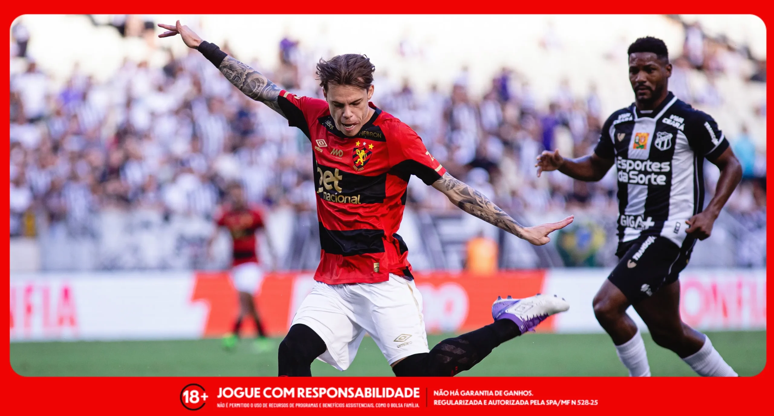 Lance do jogo entre Ceará x Sport pelo Brasileirão 2025. Foto: Paulo Paiva/SCR