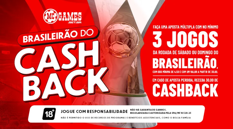 Nova promoção da MC Games garante cashback em apostas no Brasileirão