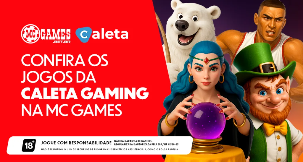 Imagem ilustrativa sobre a parceria da Caleta Gaming e MC Games