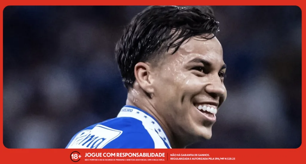 imagem do atacante Kaio Jorge, do Cruzeiro. Foto: Gustavo Aleixo/Cruzeiro
