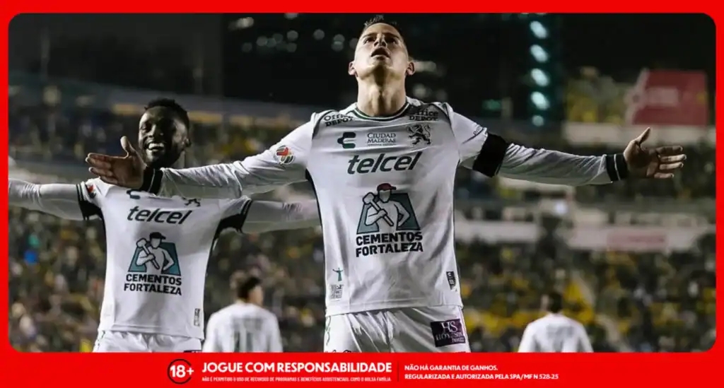 James Rodríguez em comemoração de gol pelo León. Foto: Instagram/James