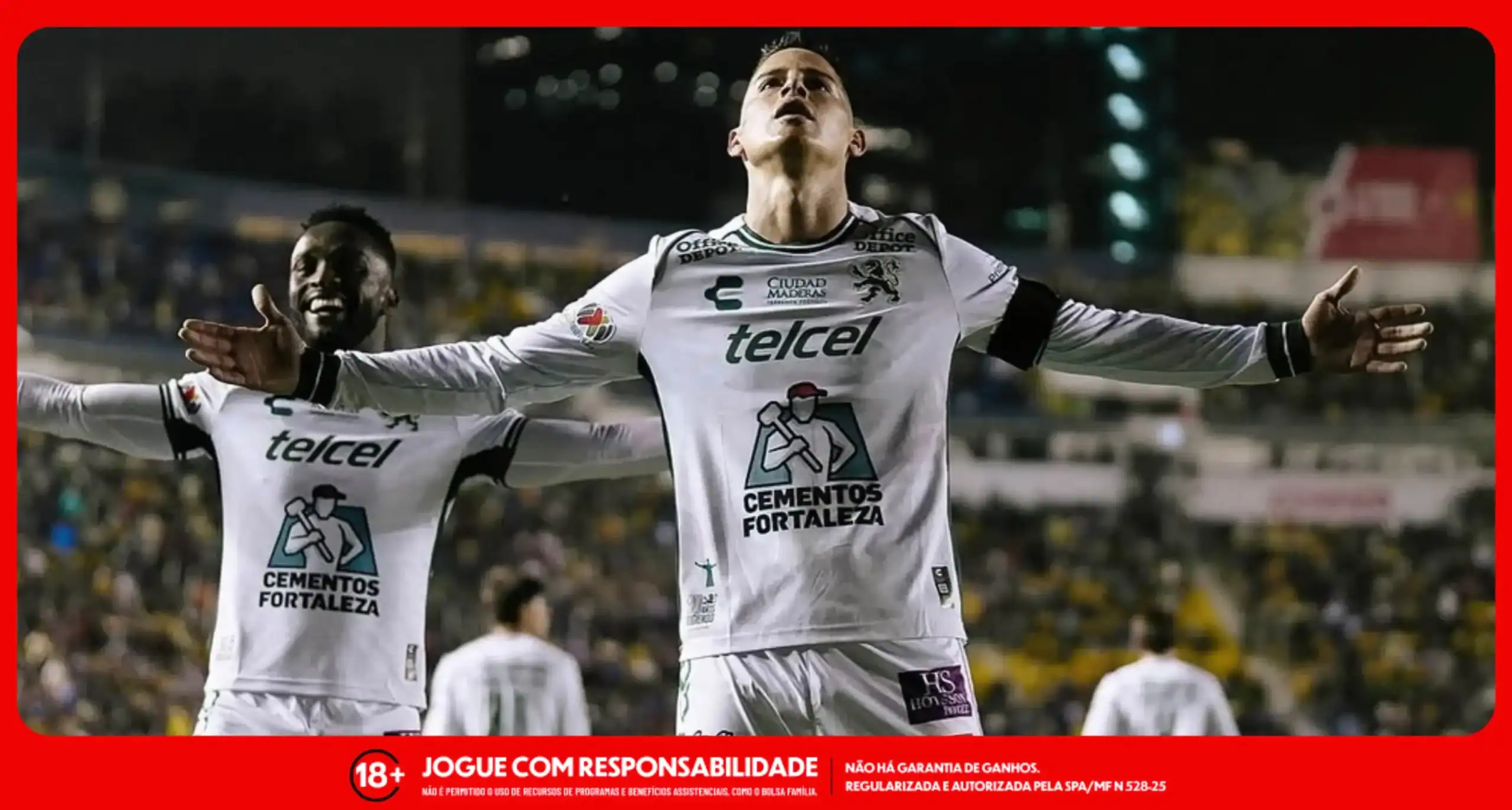 James Rodríguez em comemoração de gol pelo León. Foto: Instagram/James