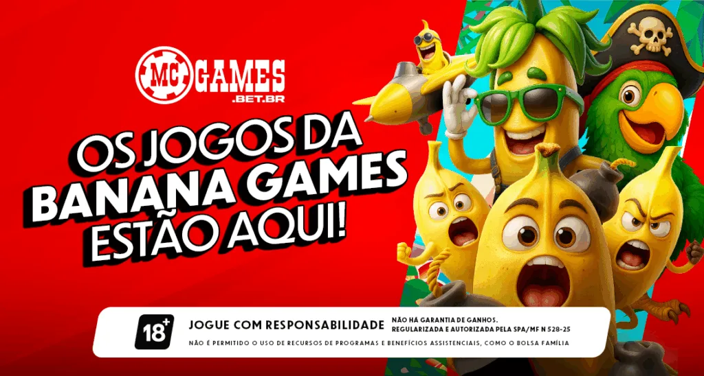 Imagem ilustrativa sobre os jogos da Banana Games que estão presentes na MC Games