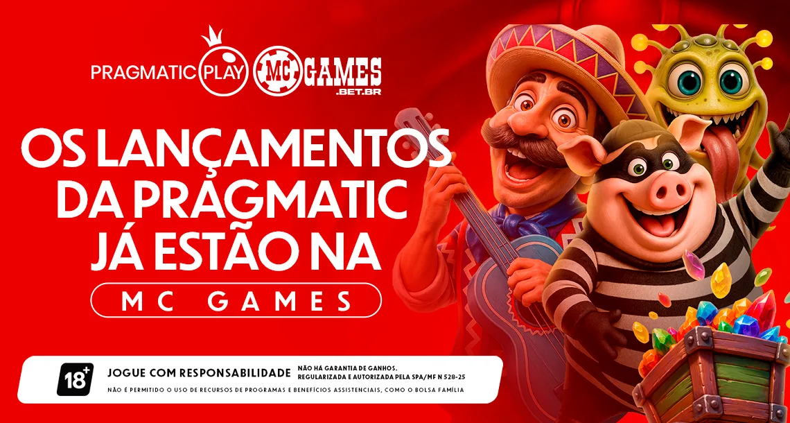Imagem ilustrativa dos novos slots da Pragmatic disponíveis na MC Games