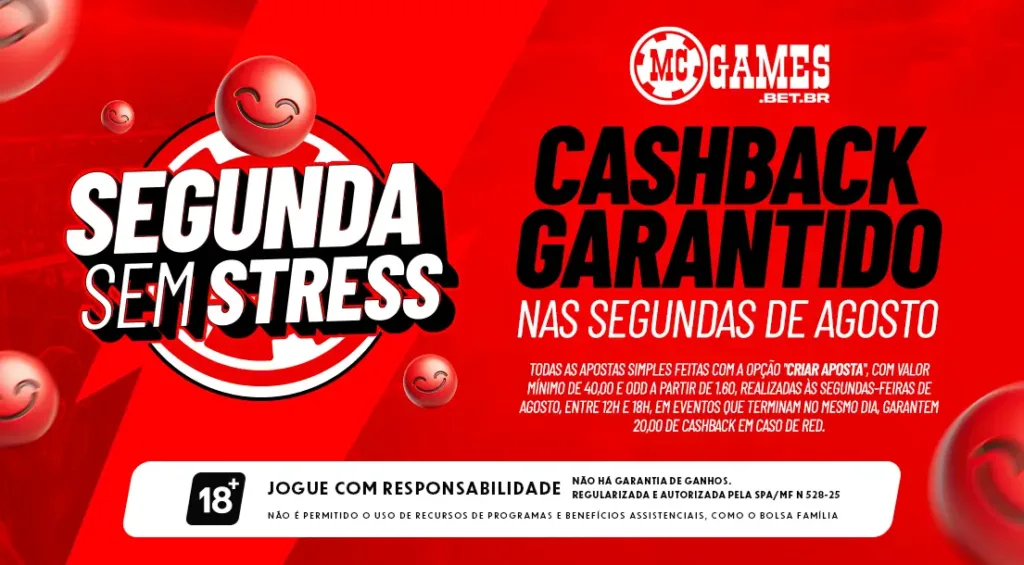 Imagem ilustrativa sobre a promoção da MC Games de nome "Segunda Sem Stress"