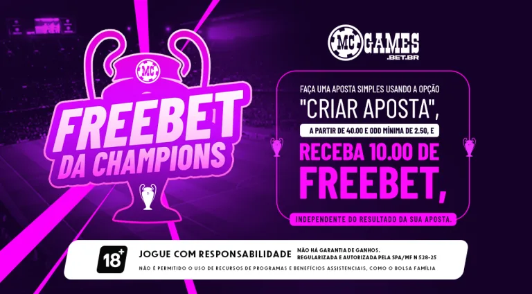 Imagem ilustrativa sobre a freebet da MC Games para a Champions League
