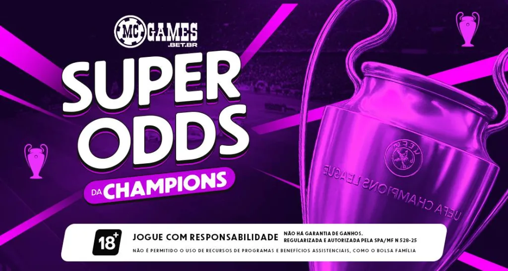 Imagem ilustrativa sobre as Super Odds da MC Games para a Champions League