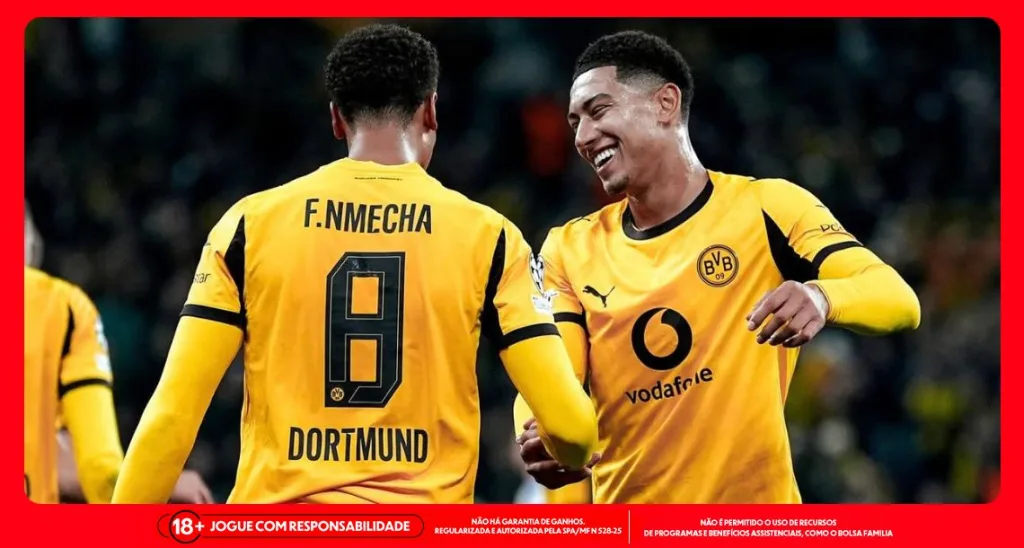 Jogadores do Borussia Dortmund em comemoração de gol na temporada. Foto: Instagram/Borussia Dortmund