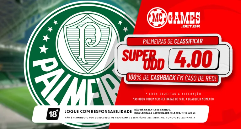 Imagem ilustrativa sobre a ação da MC Games para o jogo do Palmeiras pela Libertadores