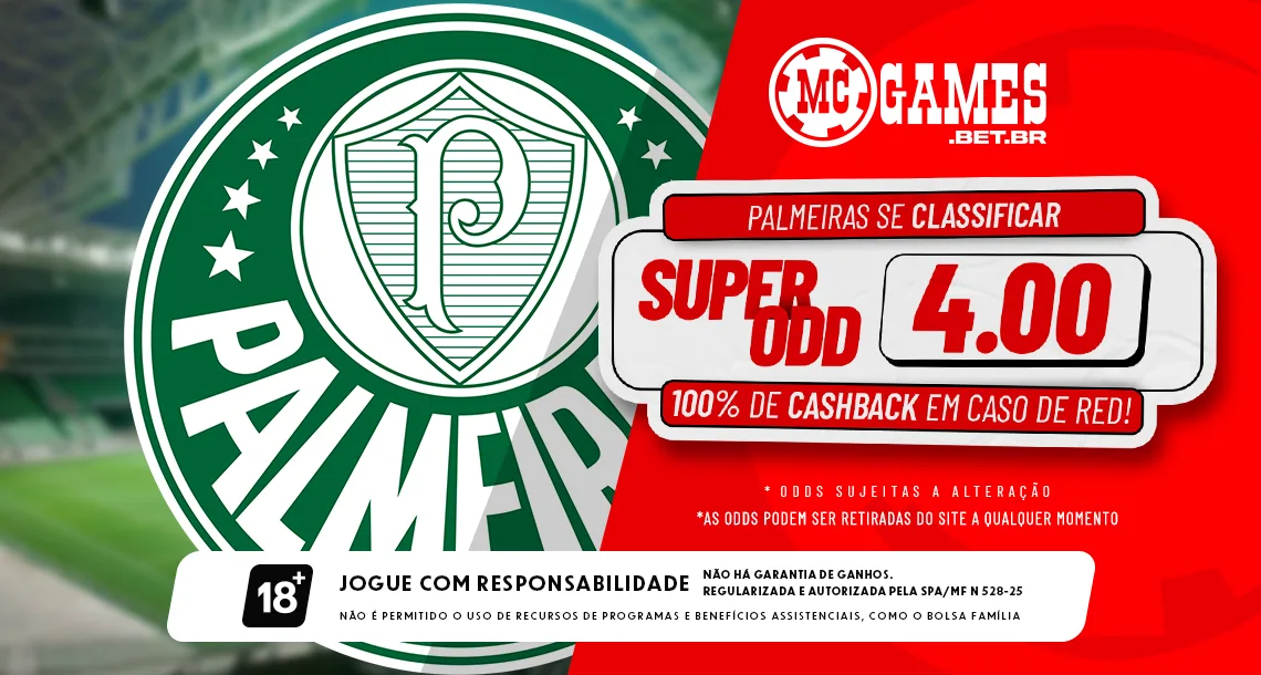 Imagem ilustrativa sobre a ação da MC Games para o jogo do Palmeiras pela Libertadores