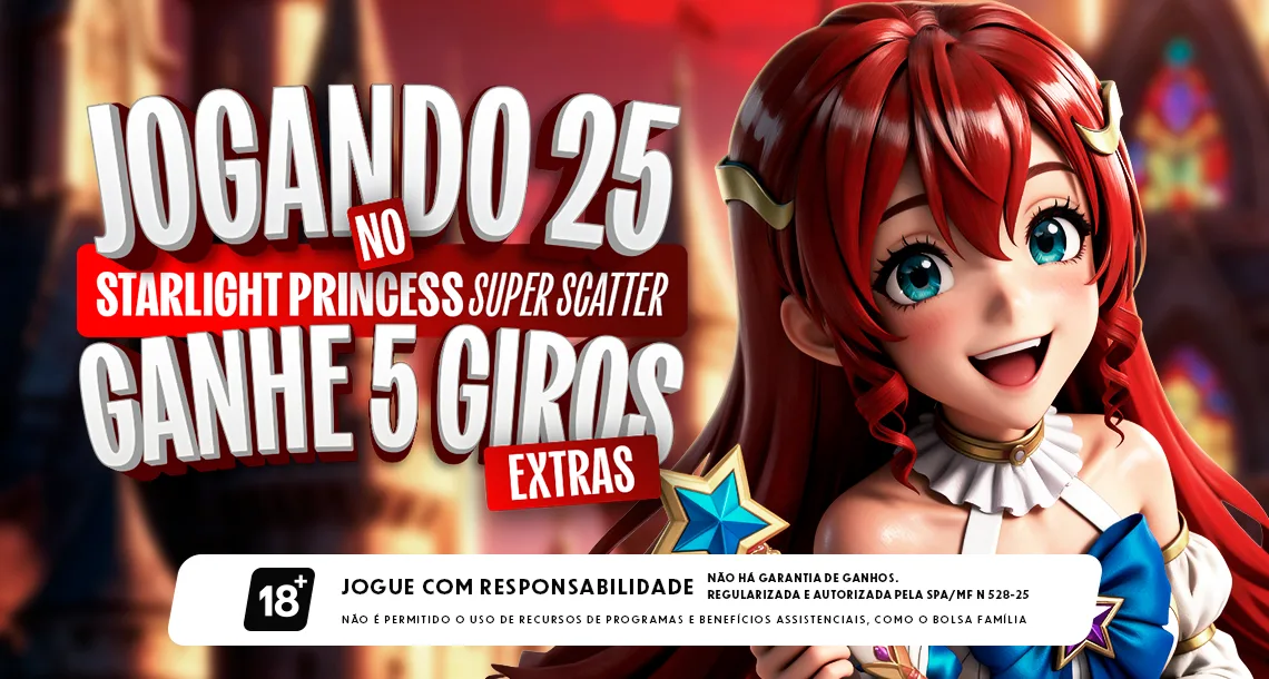 Imagem ilustrativa do jogo Starlight Princess Super Scatter, disponível na Missão do Dia da MC Games