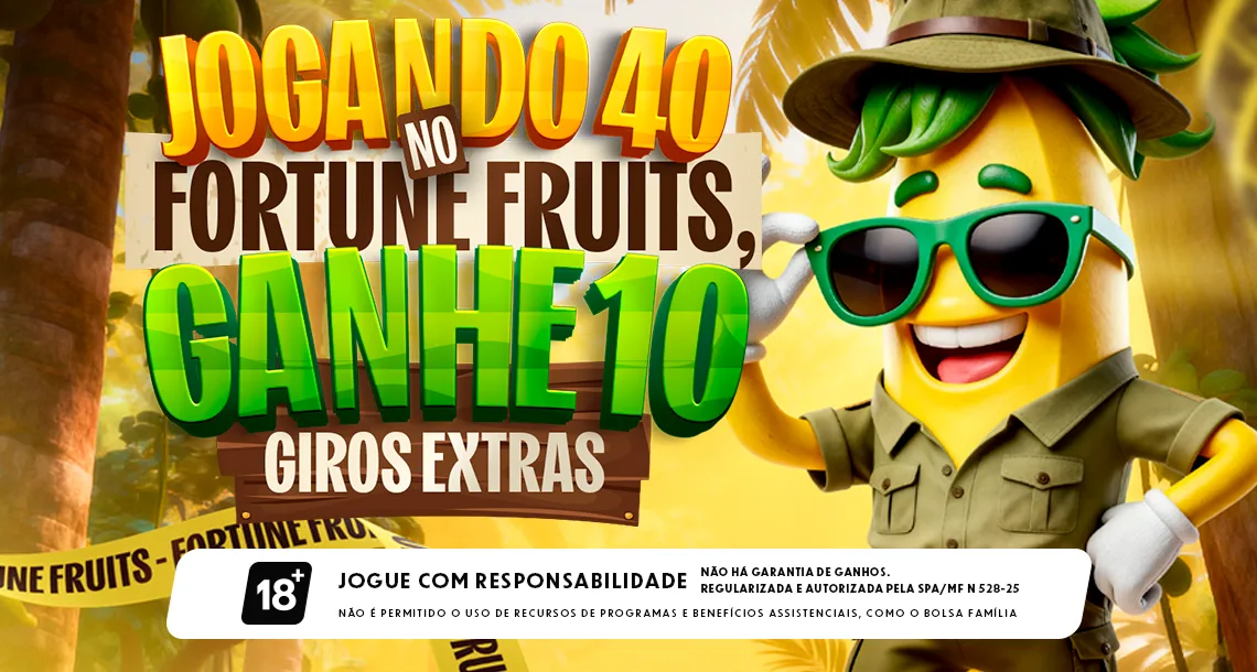 Imagem ilustrativa da Missão do Dia envolvendo o jogo Fortune Fruits, na MC Games