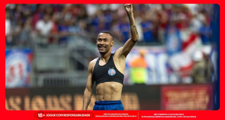Imagem ilustrativa do atacante Ademir em comemoração de gol do Bahia. Foto: Rafael Rodrigues/Bahia