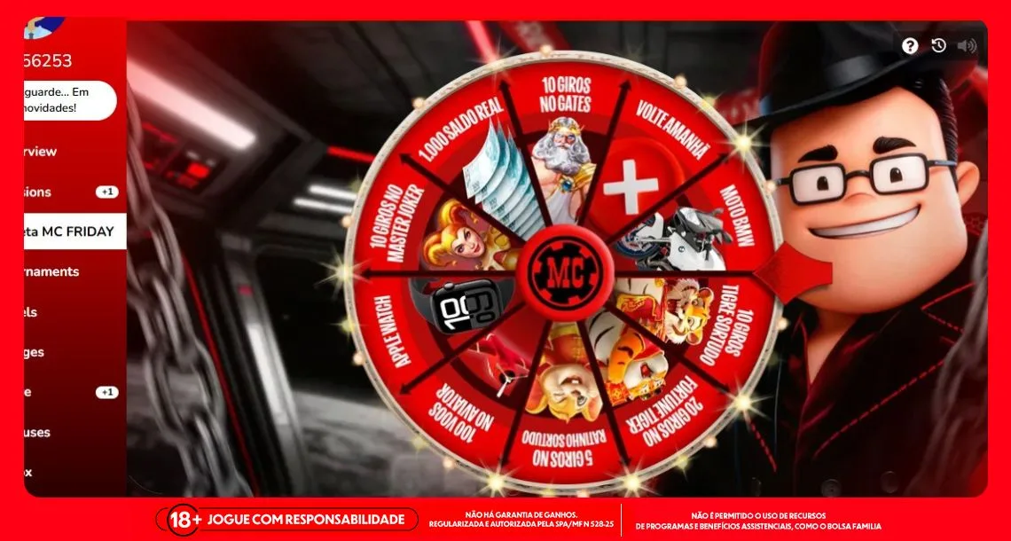 Imagem ilustrativa da Roleta Grátis da MC Games