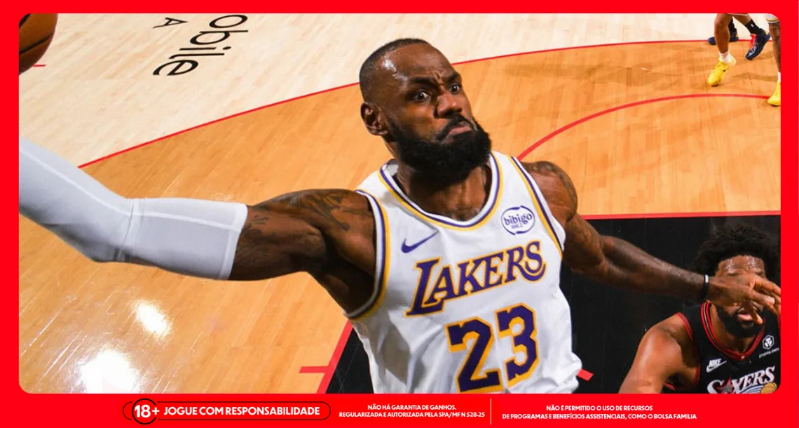 Imagem ilustrativa de LeBron James em ação pelos Lakers. Foto: Instagram/Lakers
