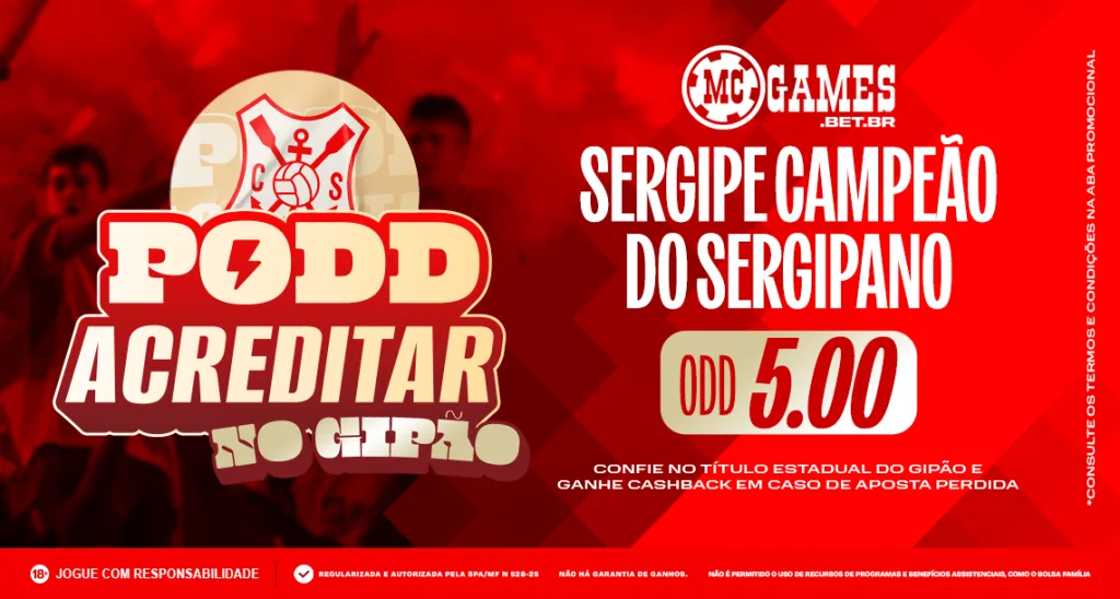 Imagem ilustrativa sobre a promoção da MC Games para o título estadual do Sergipe em 2026