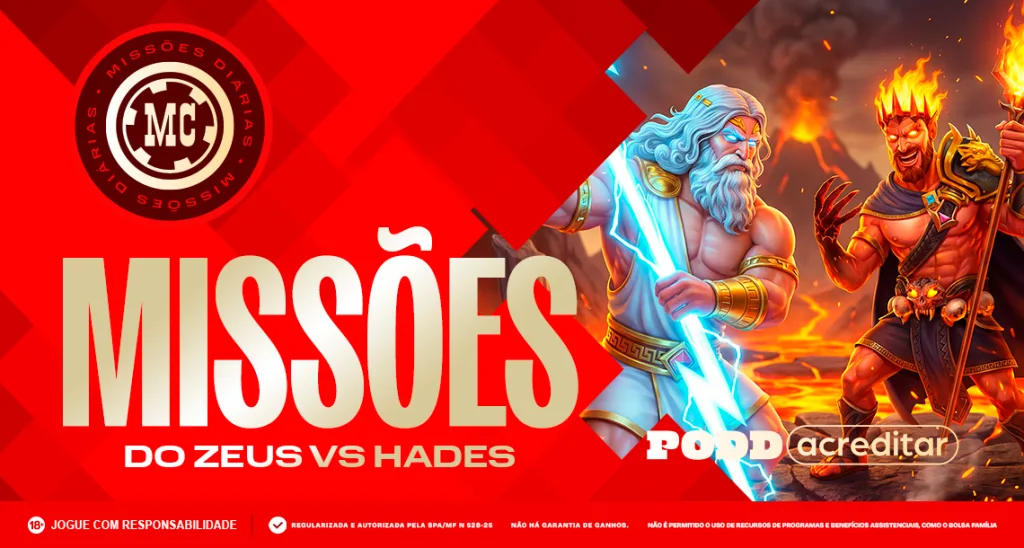 Imagem ilustrativa sobre as Missões do Zeus vs Hades na MC Games