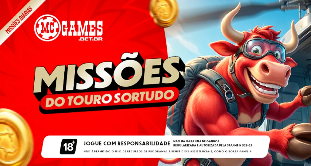 Imagem ilustrativa sobre as "Missões Touro Sortudo" da MC Games