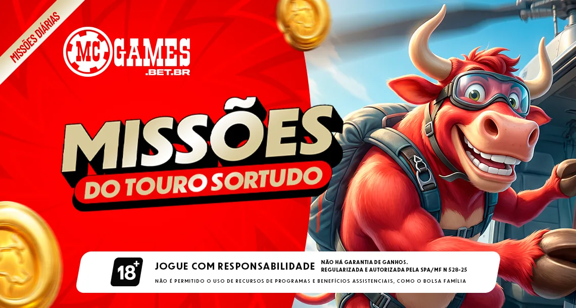 Imagem ilustrativa sobre as "Missões Touro Sortudo" da MC Games
