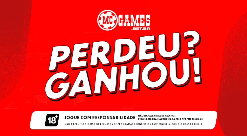 Imagem ilustrativa sobre a mais nova edição da promoção "Perdeu? Ganhou!" da MC Games