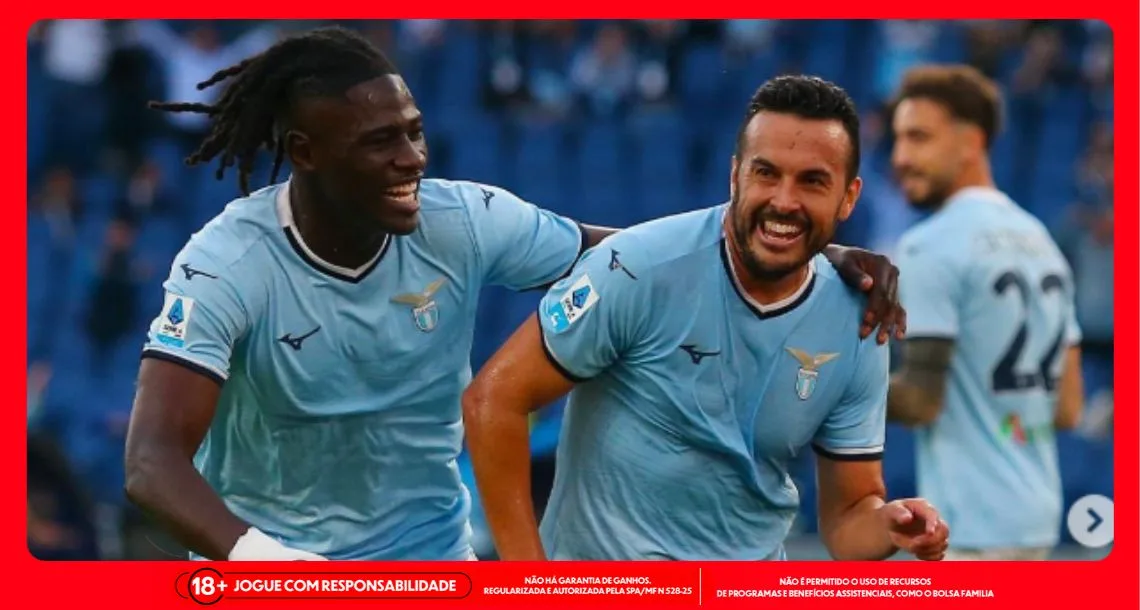 Imagem dos jogadores da Lazio em comemoração de gol. Foto: Instagram/Lazio
