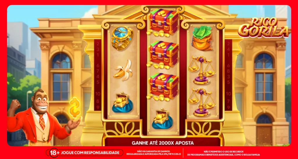 Imagem ilustrativa do jogo online de slot Rico Gorila, um dos games da PopOk Gaming
