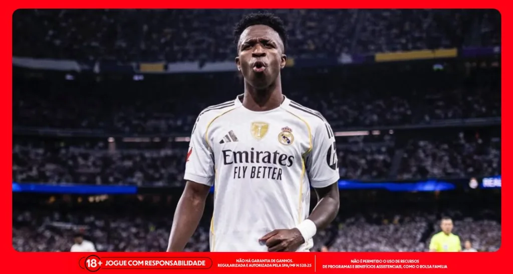Vinícius Júnior em ação pelo Real Madrid, destaque da Champions League. Foto: Vini Jr/Instagram