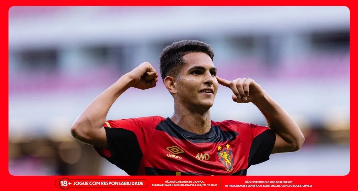 Imagem ilustrativa do zagueiro Felipe Gabriel em comemoração de gol do Sport. Foto: Paulo Paiva/SCR