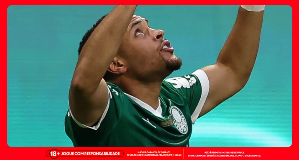 Imagem ilustrativa do atacante Vitor Roque em ação pelo Palmeiras. Foto: Cesar Greco/Palmeiras