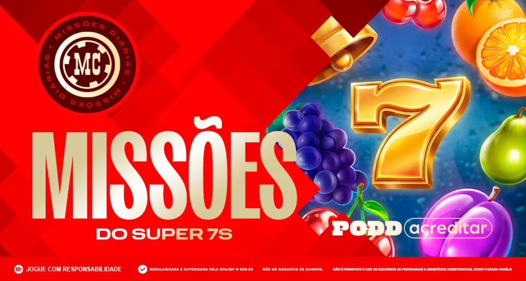 Imagem ilustrativa sobre as missões da MC Games para o slot Super 7s