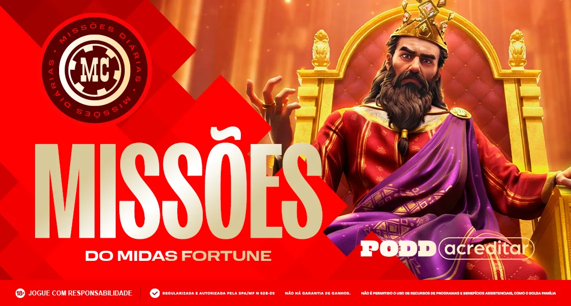 Imagem ilustrativa sobre as Missões do Midas Fortune na MC Games