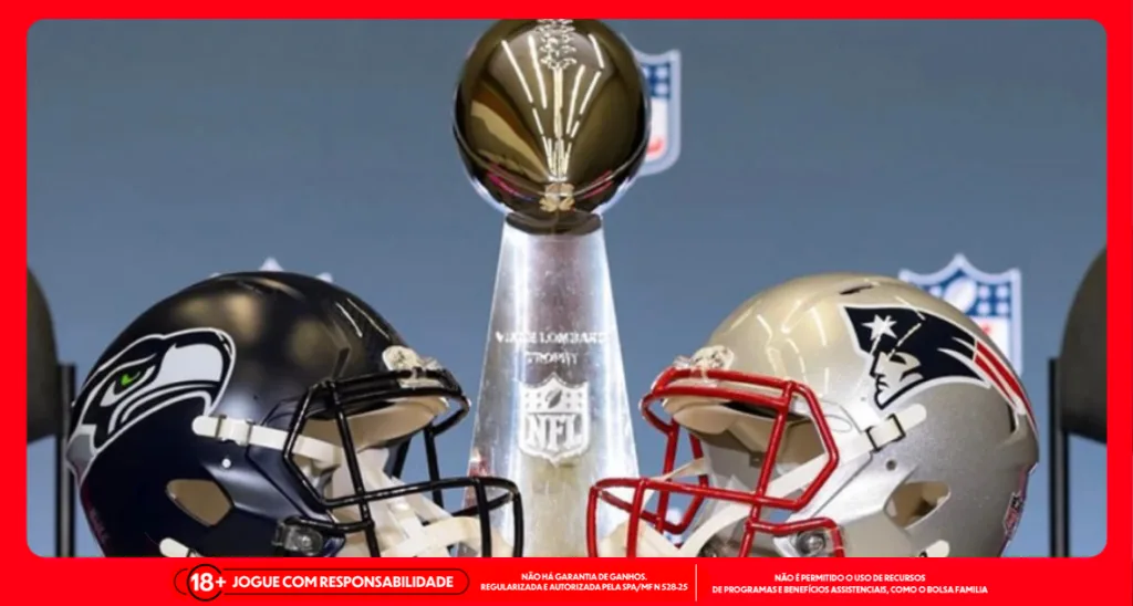 Imagem ilustrativa para o Super Bowl com os capacetes dos times finalistas. Foto: Reprodução/Instagram