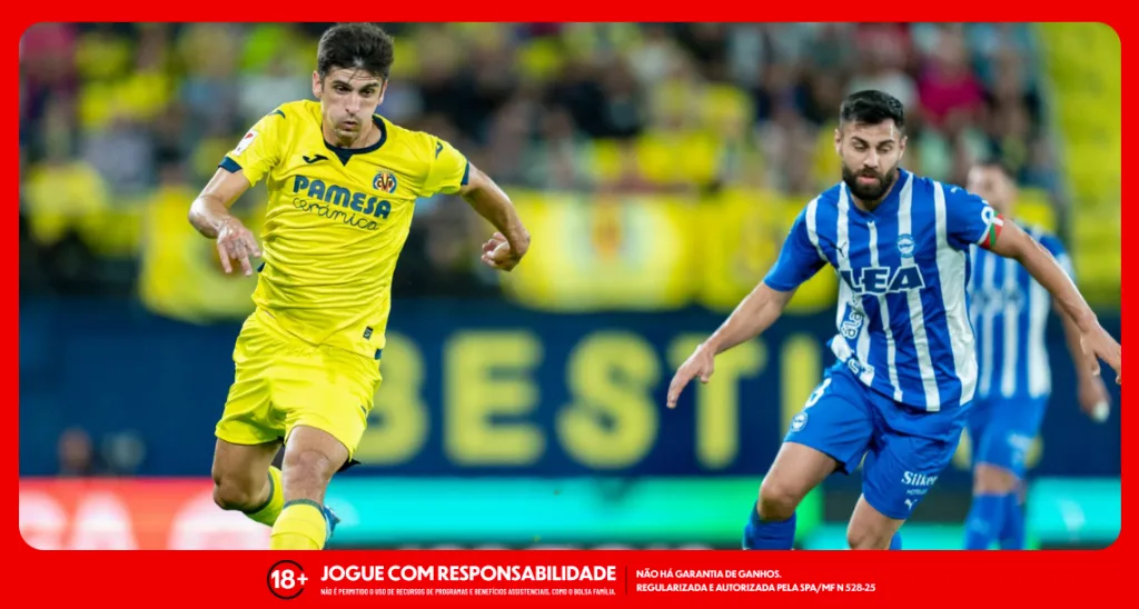 Imagem ilustrativa dos jogadores dos times Deportivo Alavés x Villarreal. Foto: Villarreal/Divulgação