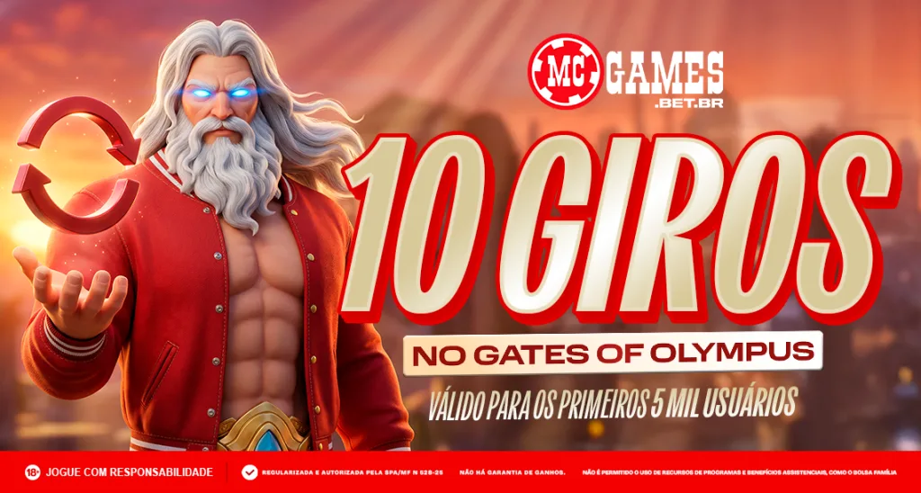 Imagem ilustrativa sobre os giros da MC Games para o Gates Of Olympus