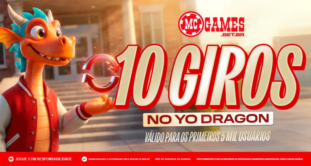 Imagem ilustrativa sobre os giros grátis da MC Games no Yo Dragon