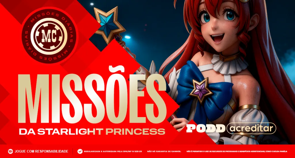 Imagem ilustrativa das Missões MC Games, envolvendo o jogo Starlight Princess