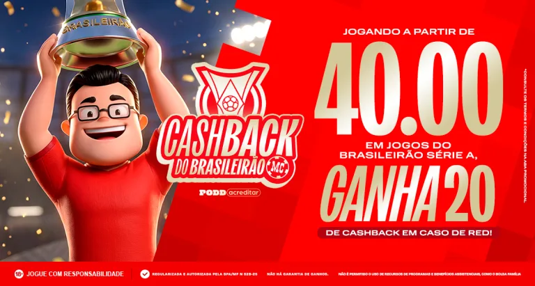 Imagem ilustrativa sobre a promoção de cashback da MC Games para o Brasileirão