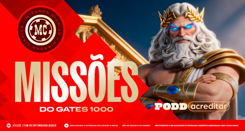 Imagem ilustrativa sobre as missões da MC Games no Gates Of Olympus 1000